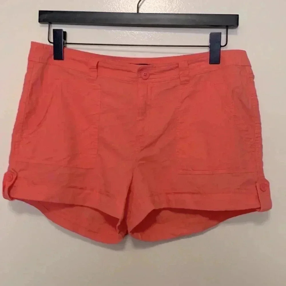 Gap salmon pink, linen/cotton shorts, lightweight, four pockets